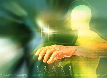 抽象奔跑的人科技背景高清