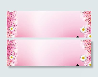 边饰花朵蝴蝶四周边框粉色（免抠