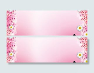 边饰花朵蝴蝶四周边框粉色（免抠