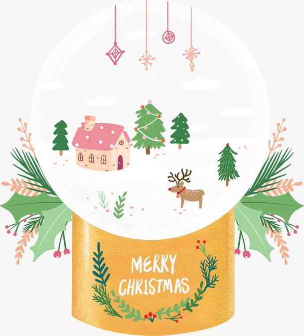 圣诞节装饰水晶球免抠