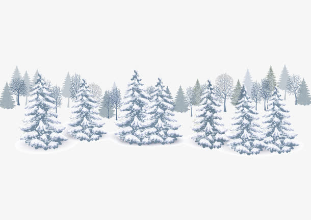 下雪的森林免抠