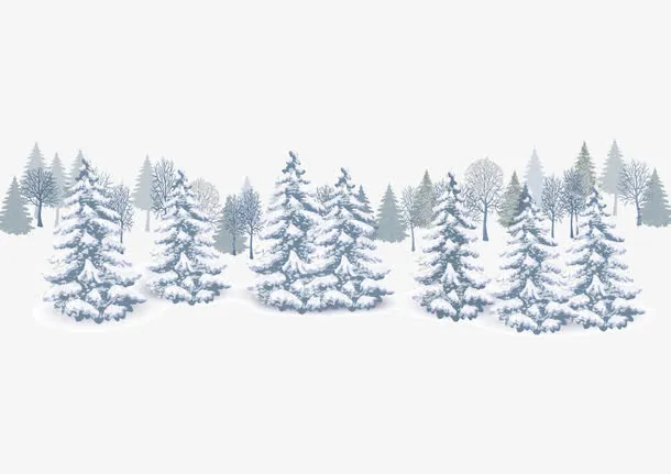 下雪的森林免抠
