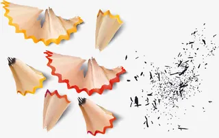 矢量手绘铅笔屑免抠