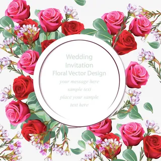 矢量手绘花朵标签免抠