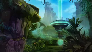 绿色森林神秘发光体免抠