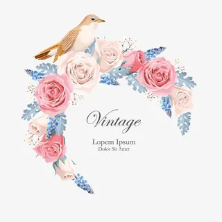 精美花朵花卉装饰边框矢量素材免抠