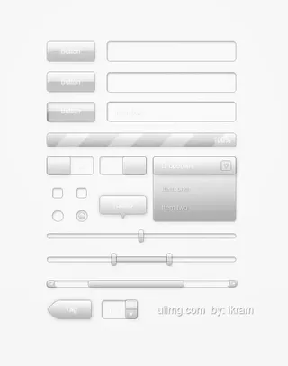 透明玻璃按钮UI组件免抠