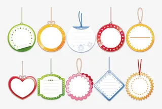 花边形状留言挂饰免抠