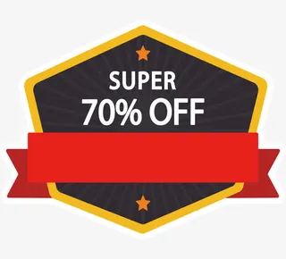 深蓝色多边形促销标签免抠