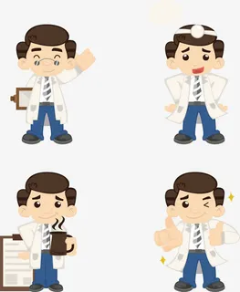 卡通医生元素免抠