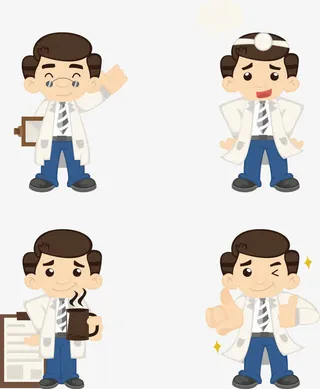 卡通医生元素免抠