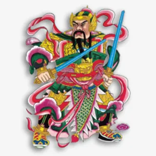 手绘年画门神免抠