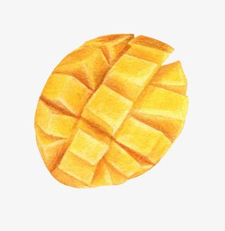 卡通手绘黄色的芒果免抠