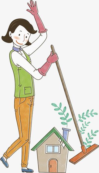 卡通漂亮的家政人员免抠