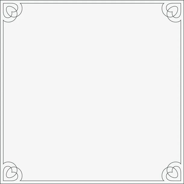 黑色简约爱心花边免抠