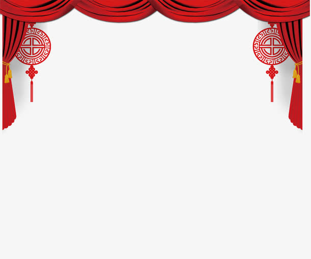 红色幕布免抠