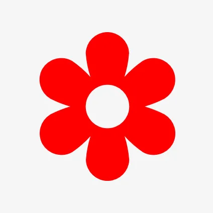 红色免扣大气小红花免抠