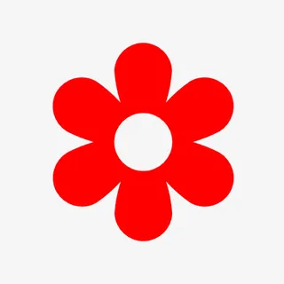 红色免扣大气小红花免抠