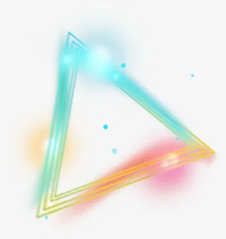 多彩闪耀渐变三角形免抠