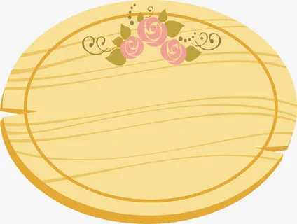 鲜花装饰木纹边框矢量图免抠