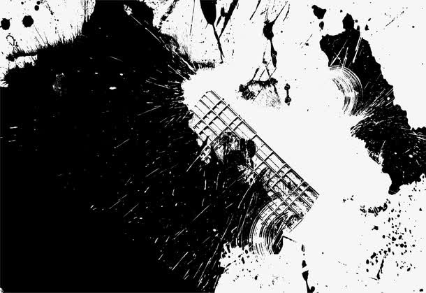 黑色颜料墨迹免抠