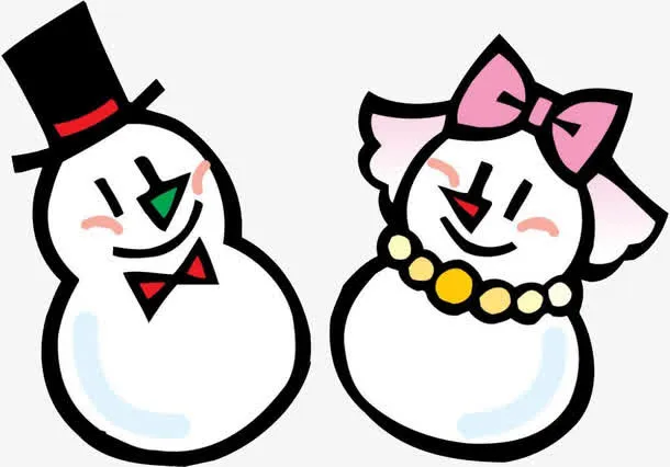 男女生雪人免抠