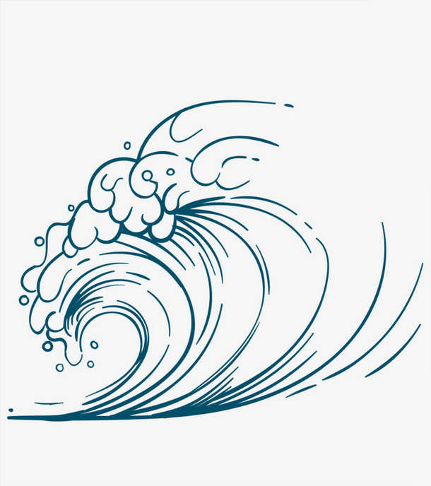 波浪水纹png免抠