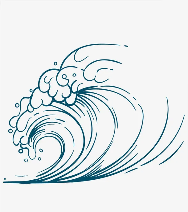 波浪水纹png免抠