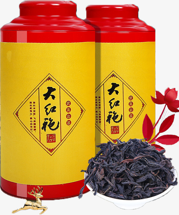 大红袍罐装茶叶免抠