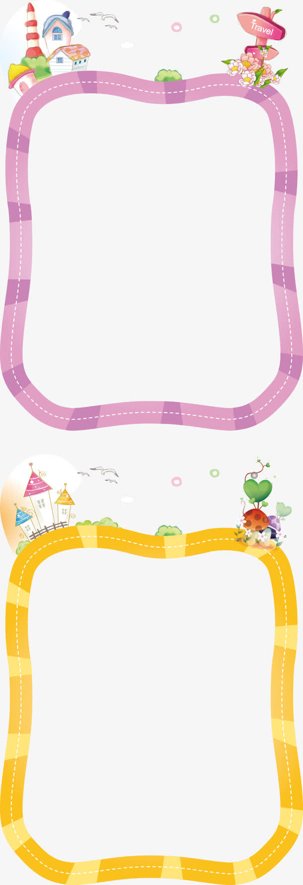 矢量中国风竖边框免抠