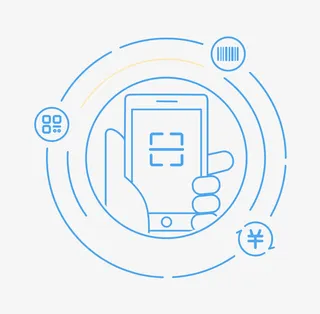 手绘扫码手机支付免抠图免抠