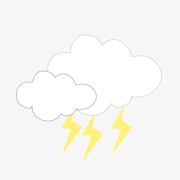 手绘卡通雷电免抠