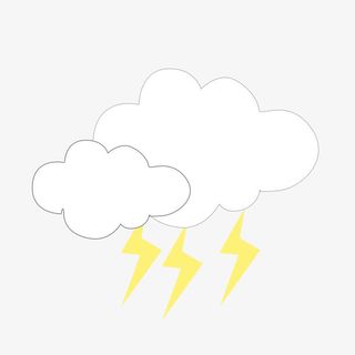 手绘卡通雷电免抠