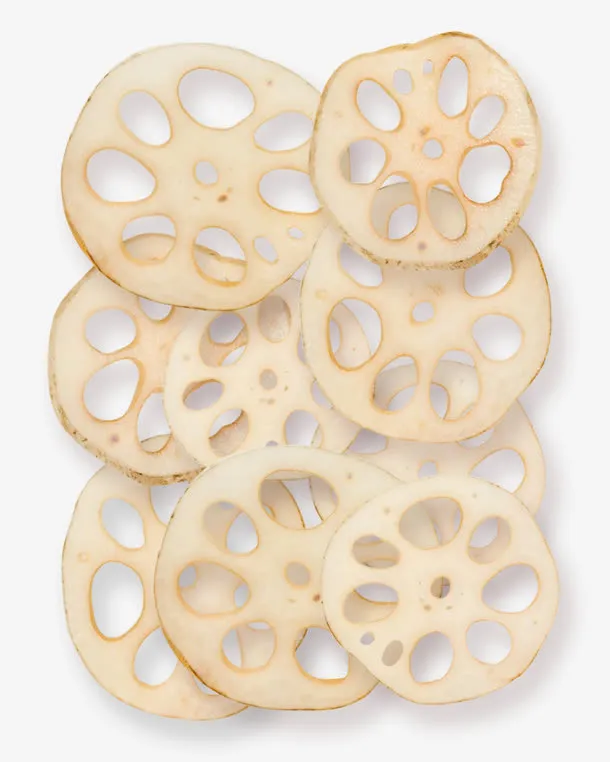 平铺的藕片免抠