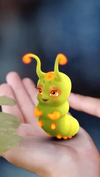 毛毛虫可爱3Dh5背景高清