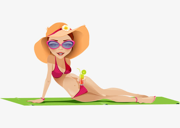 沙滩上的美女免抠