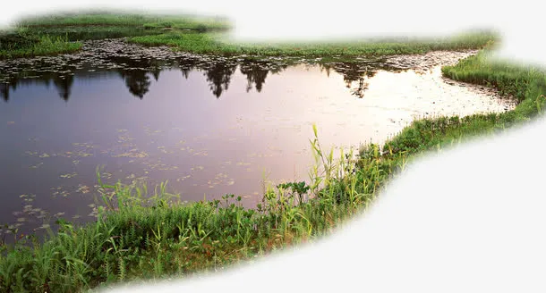湖泊风格素材免抠