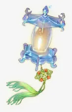 淡蓝色灯笼装饰素材免抠