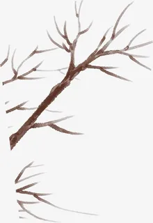 水墨画手绘树枝素材免抠