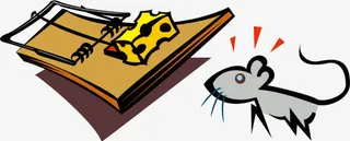 卡通捕鼠器老鼠矢量免抠