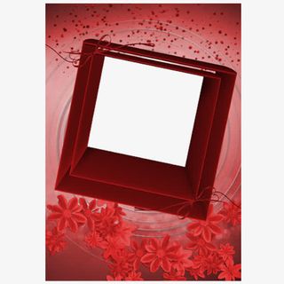 红色深度情人节相框素材免抠