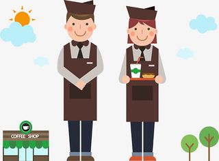 咖啡店服务员服装免抠