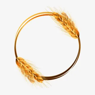 金色麦穗圆环矢量素材图片免抠