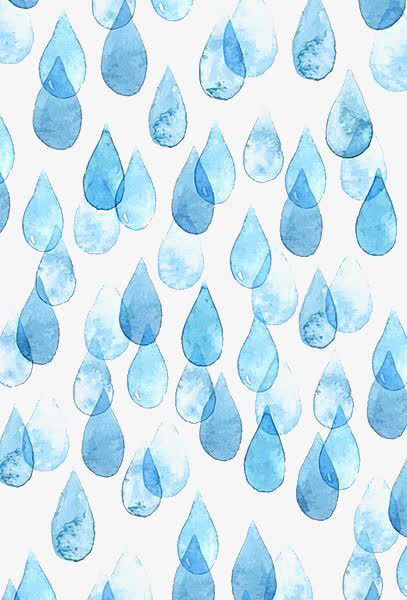 水彩雨滴免抠
