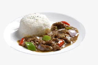 实物黑椒牛肉饭免抠