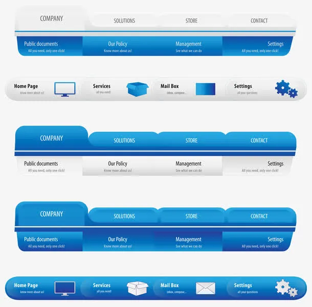 精美网页主题元素导航条免抠