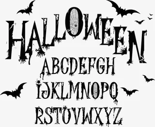 矢量万圣节字体免抠