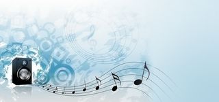 音响 音乐音符蓝色背景高清