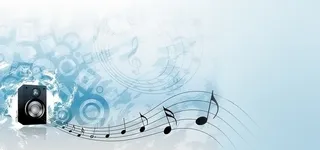 音响 音乐音符蓝色背景高清