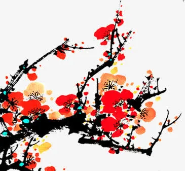 梅花主题元宵节素材免抠